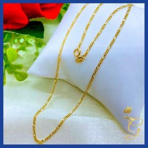 18K Real Gold Figaro Chain 18”